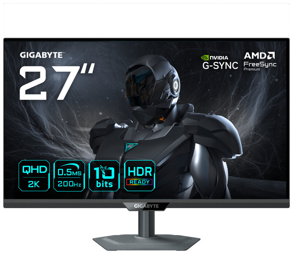 GIGABYTE G27Q20 Monitor Gaming 27” QHD - 2560 x 1440, 200Hz, 0.5ms, Compatible con G-Sync, FreeSync Premium, HDR10, HDMI 2.0, DisplayPort 1.4