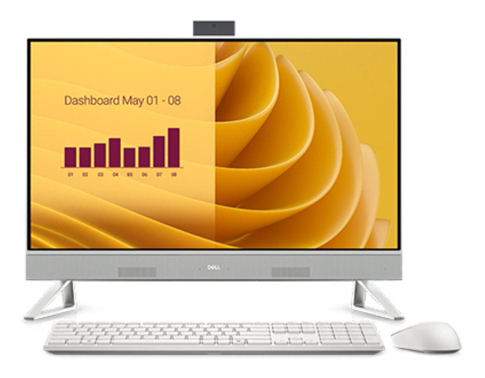 DELL EC27250 Intel Core 7 150U 68,6 cm (27") 1920 x 1080 Pixeles PC todo en uno 16 GB DDR5-SDRAM 512 GB SSD Windows 11 Pro Wi-Fi 6E (802.11ax) Blanco